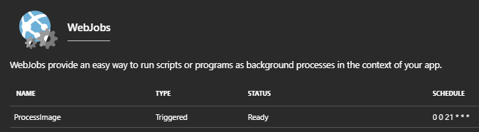 A new Azure App Service WebJob [Image Credit: Aidan Finn]