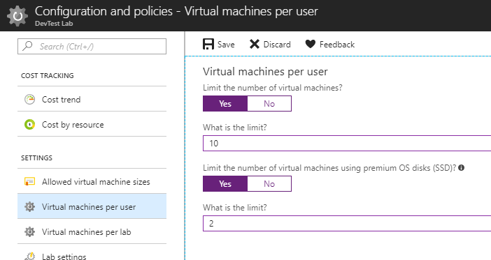 Controlling how many virtual machines a user can have in Azure DevTest Labs [Image Credit: Aidan Finn]