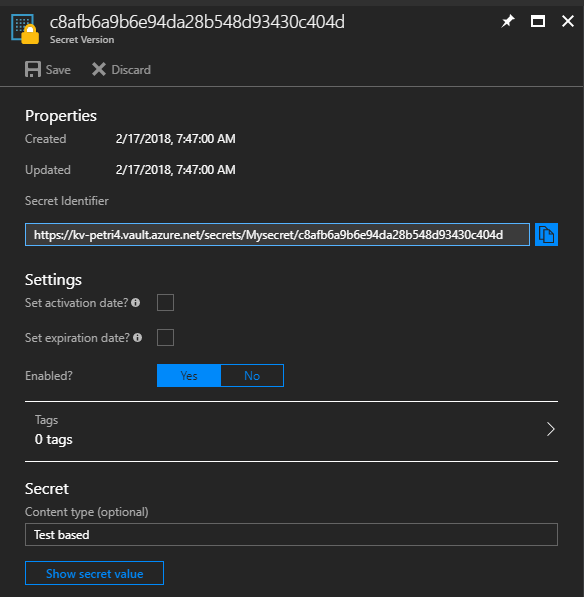 Storing text-based secrets securely in Azure key vault [Image Credit: Aidan Finn]