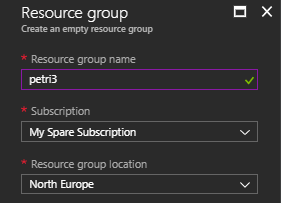 Create a new resource group in the Azure subscription [Image Credit: Aidan Finn]
