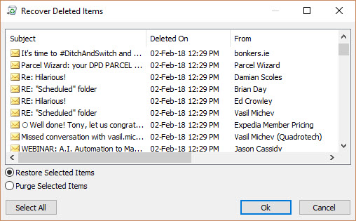 Outlook Recover deleted items