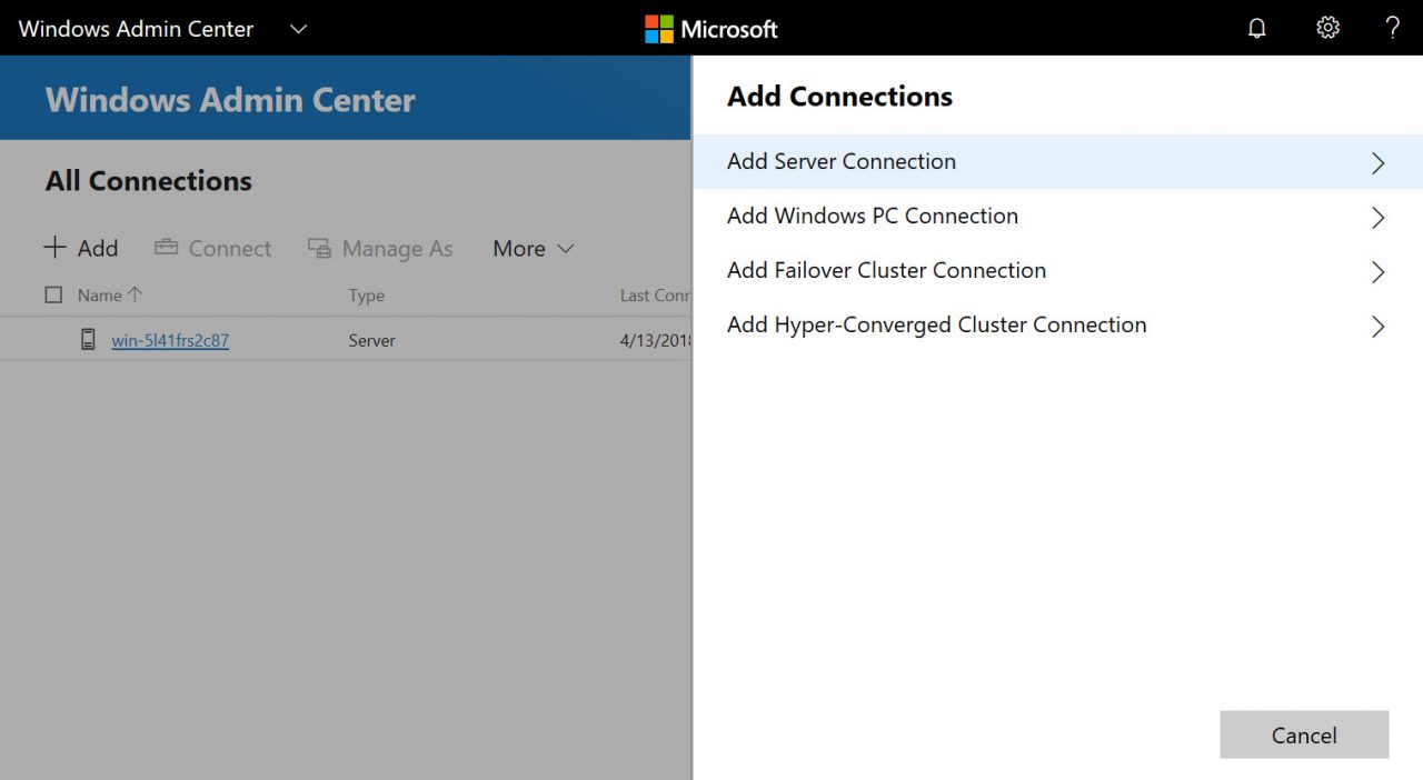Connecting to remote servers using the Windows Admin Center (Image Credit: Russell Smith)