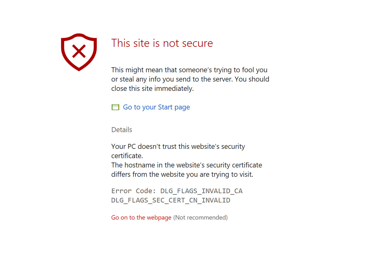 Bypass the security warning in Microsoft Edge (Image Credit: Russell Smith)