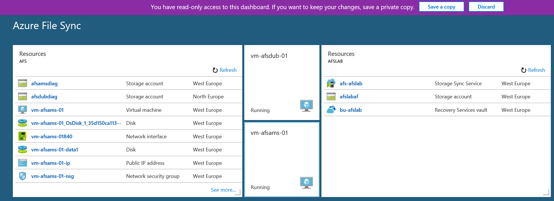 This shared Azure Portal is read-only [Image Credit: Aidan Finn]