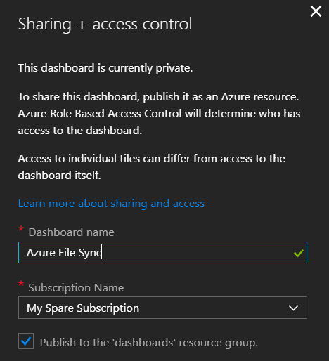 Sharing a dashboard in the Azure Portal [Image Credit: Aidan Finn]