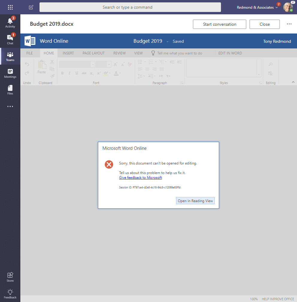 Teams can't open Word IRM