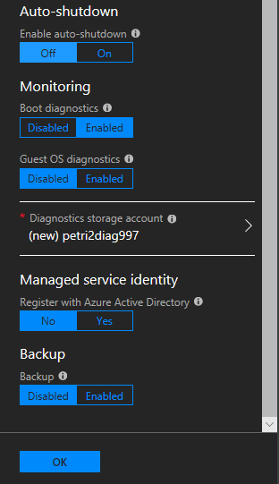 Settings of a new Azure virtual machine – part 2 [Image Credit: Aidan Finn]