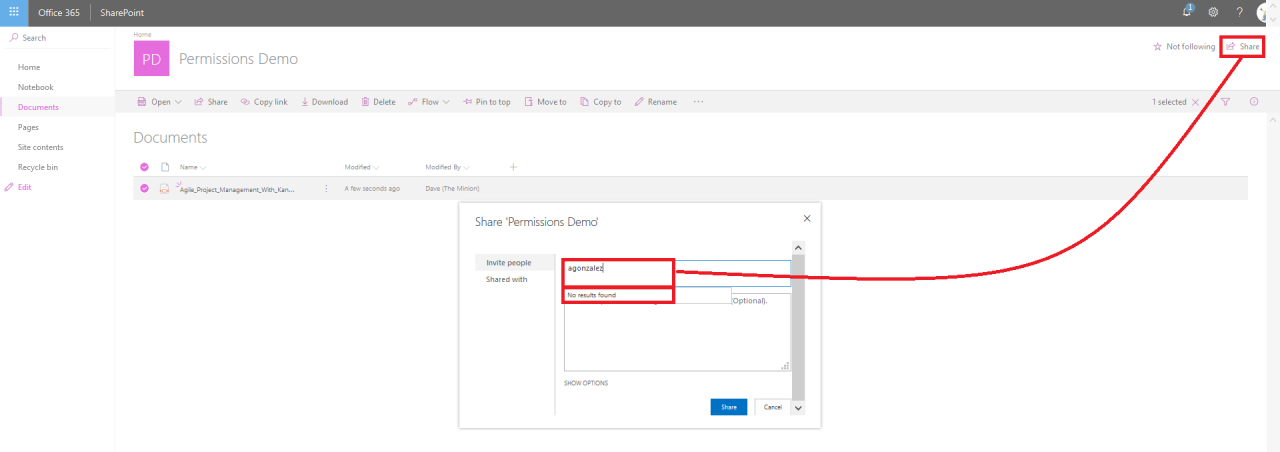 Disabling Document Sharing SPO Site 6