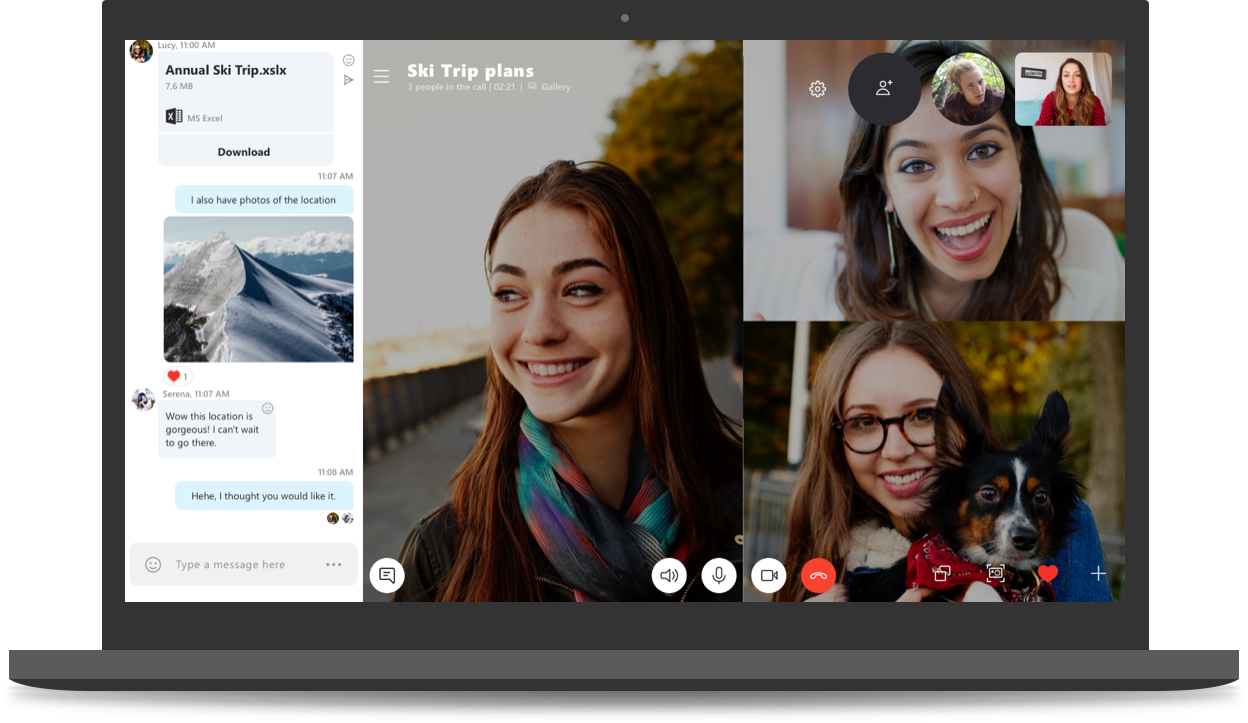 skype for business full screen