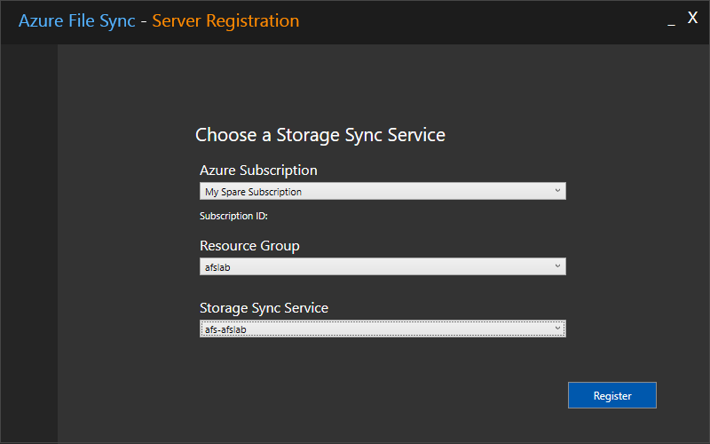 Select the Azure File Sync storage sync service [Image Credit: Aidan Finn]