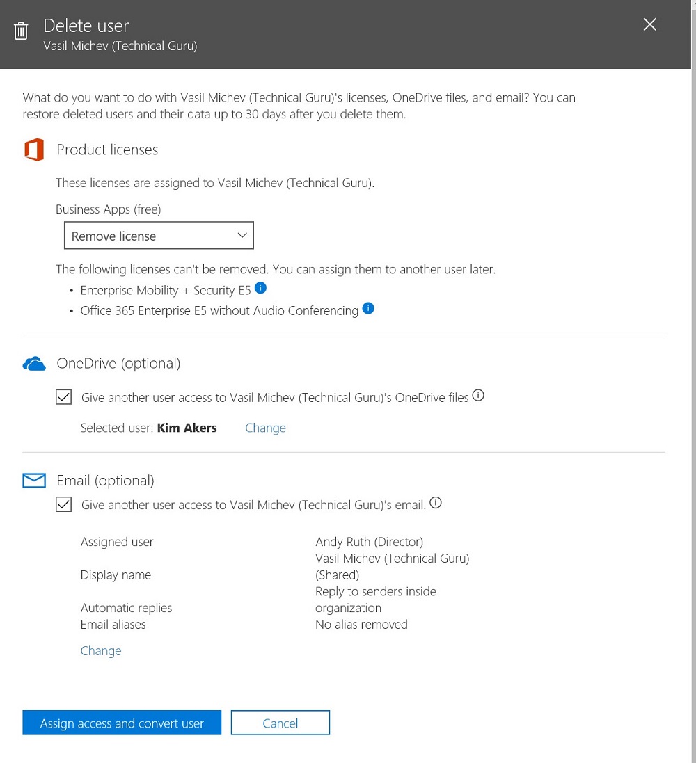 Delete Office 365 User 3