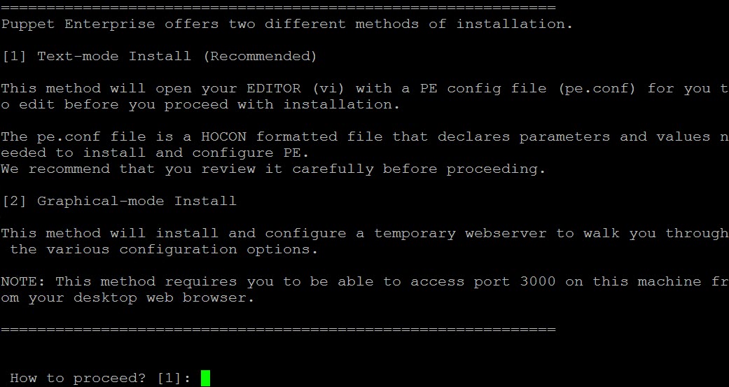 Choose a text-based installation of Puppet Enterprise (Image Credit: Russell Smith)