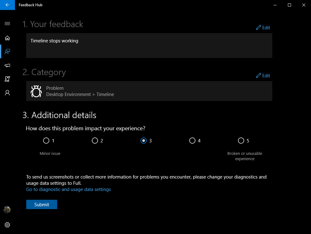 Windows 10 Feedback Hub (Image Credit: Russell Smith)