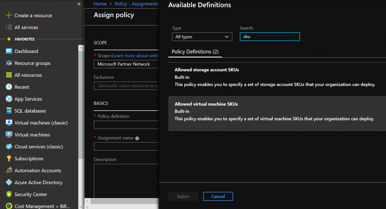 Create a new policy assignment in Azure (Image Credit: Russell Smith)