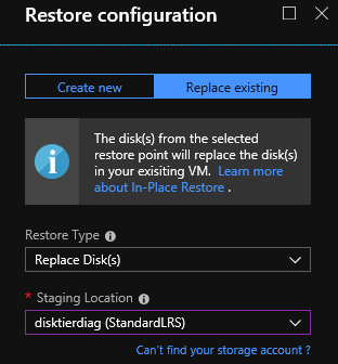 Replace the disks of an Azure virtual machine from a backup [Image Credit: Aidan Finn]