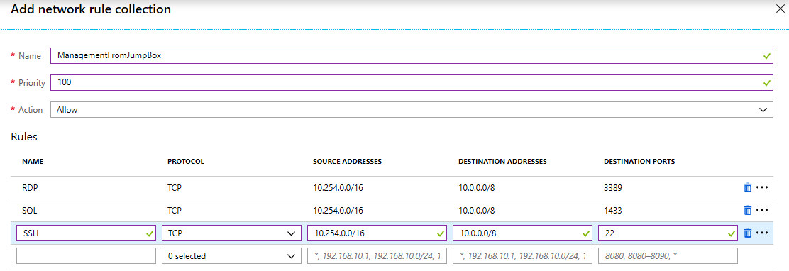 Creating Network Rules and Network Rules Collections in the Azure Firewall [Image Credit: Aidan Finn]