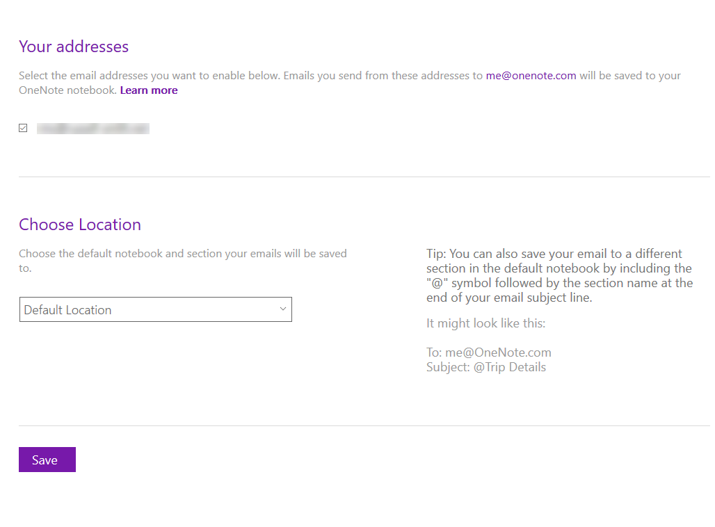 Send emails to OneNote (Image Credit: Russell Smith)
