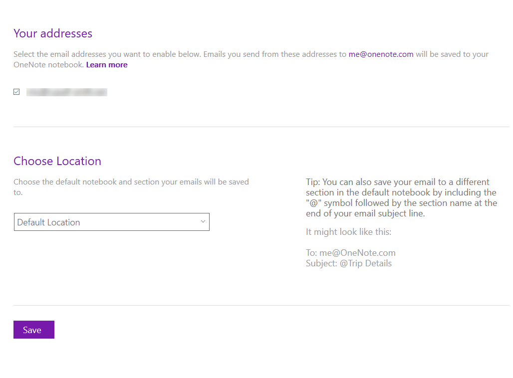 can i forward an email in mailbird to onenote