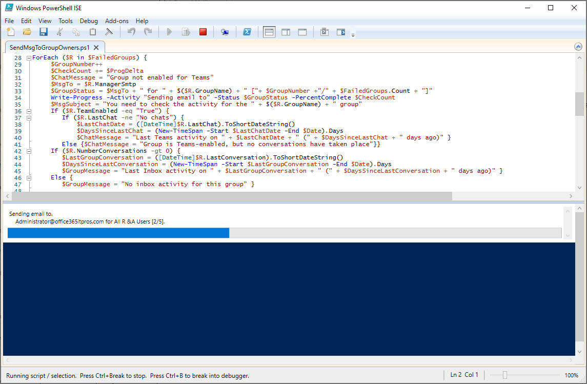 PowerShell ISE and script