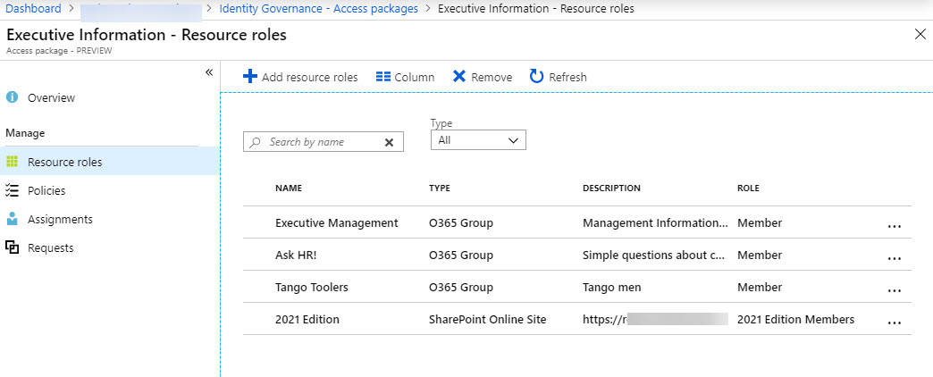 AAD Entitlement Resource Roles