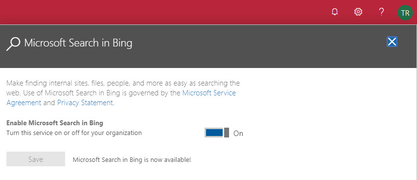 Enable Microsoft Search in Office 365