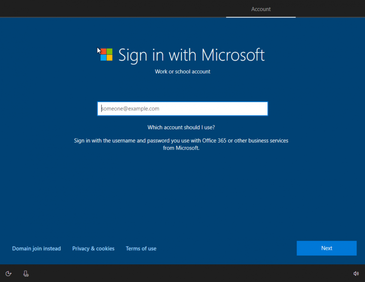 Join Windows 10 to Azure Active Directory During OOBE (Image Credit: Russell Smith)