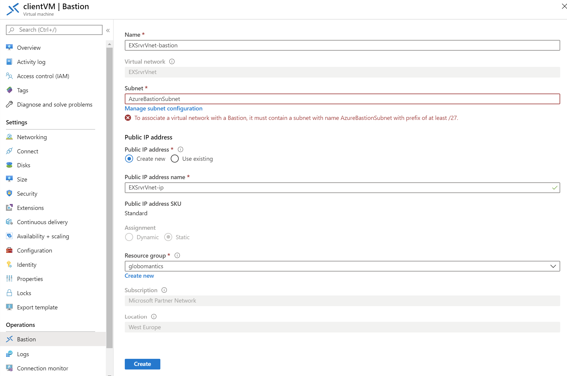 Changing VM connection settings