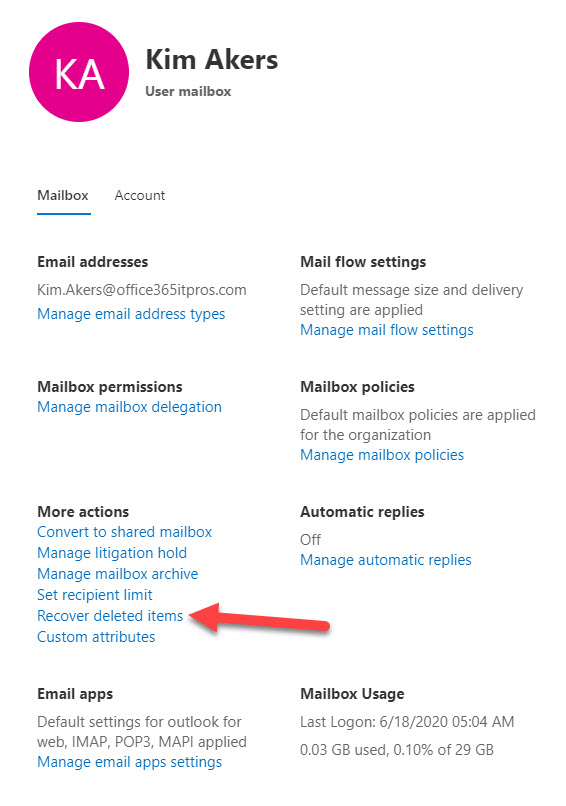 Recovering Deleted Items in the New Exchange Admin Center Petri IT