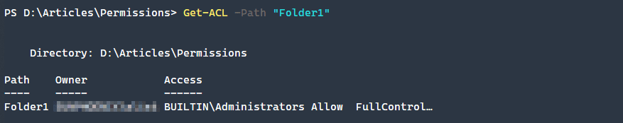Get-ACL -Path "Folder1"