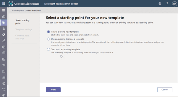 Figure 2 Chosing a new template or using an existing Team or template image credit Steve Goodman