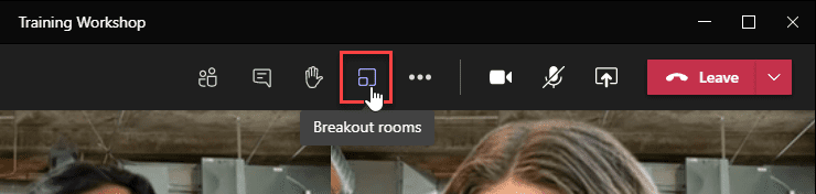Figure 2 The new breakout room option in a Teams meeting 1