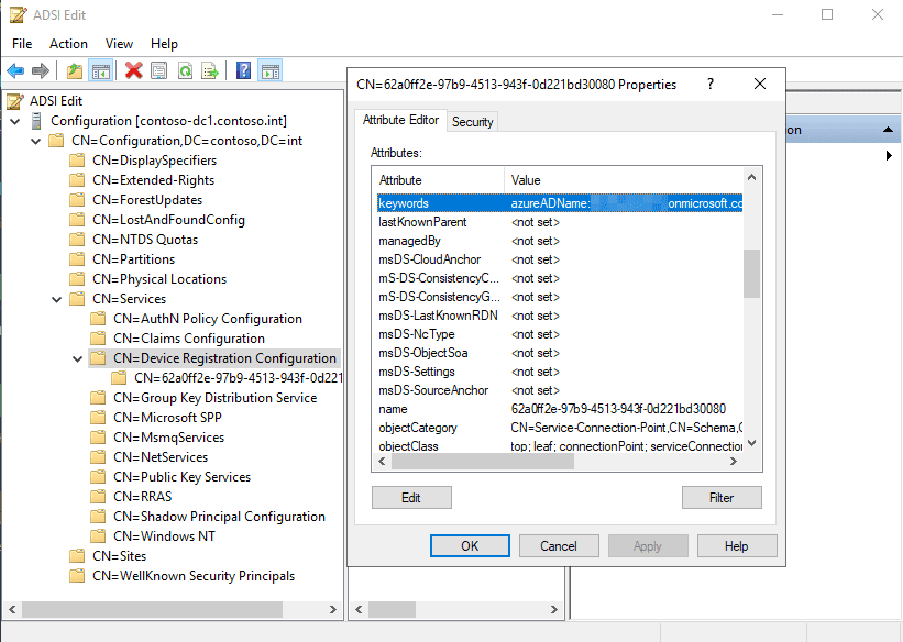 05 azure ad connect hybrid join adsi edit config 2