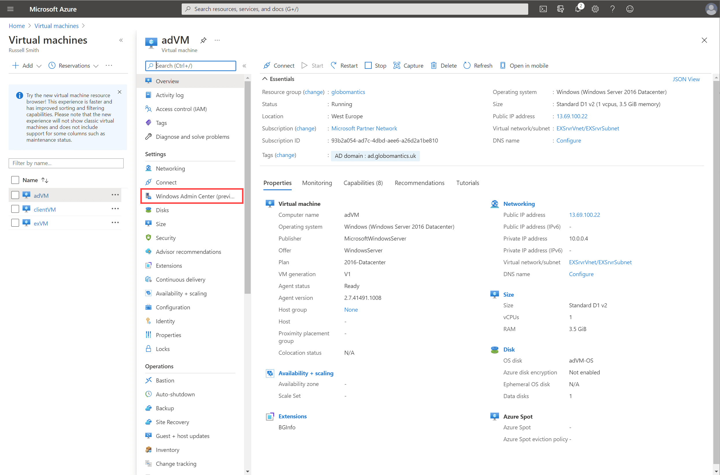 Azure Windows Admin Center