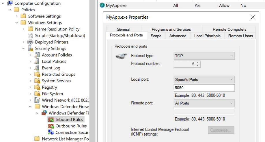 01 group policy firewall rule