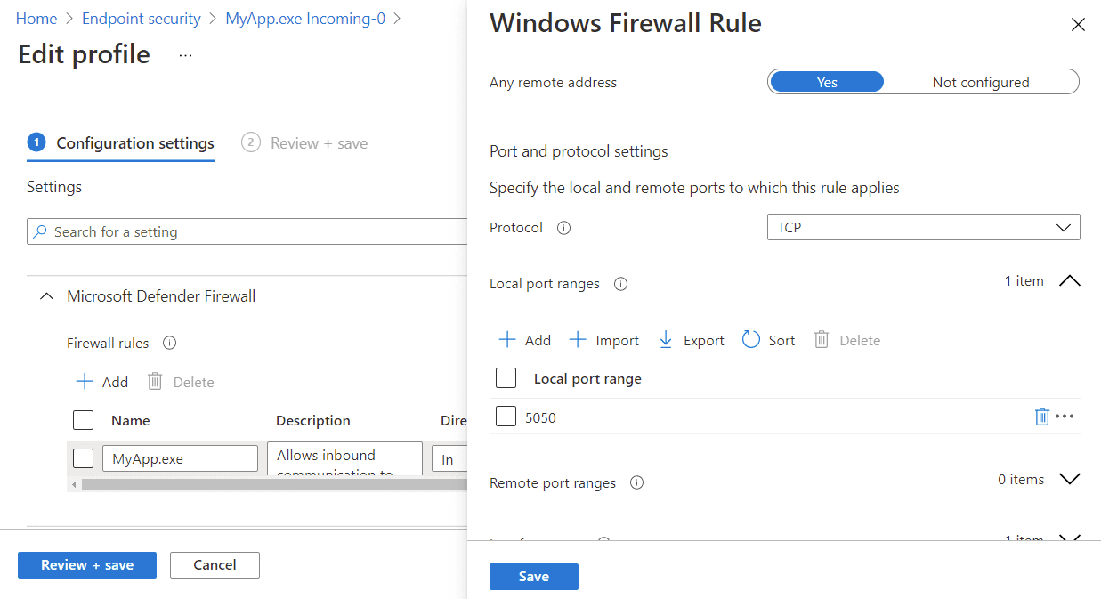 03 windows firewall rule intune