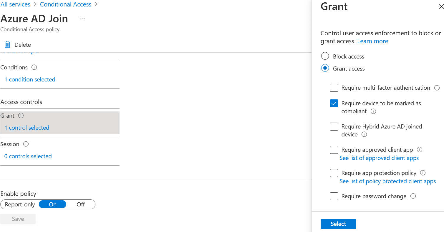 Azure AD Join CA policy