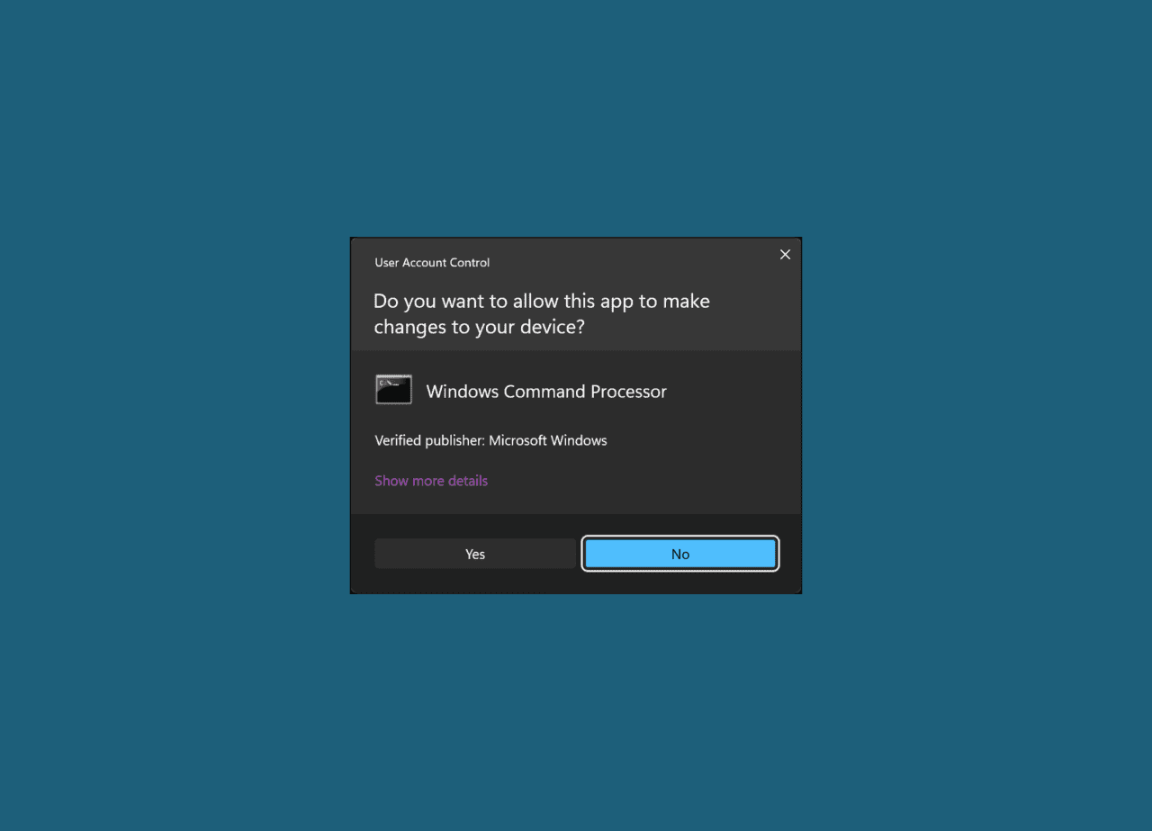 User Account Control prompt