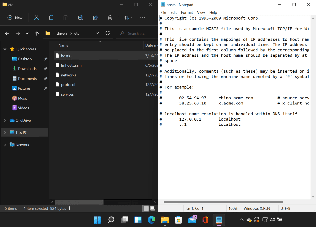 Editing the hosts file in Notepad