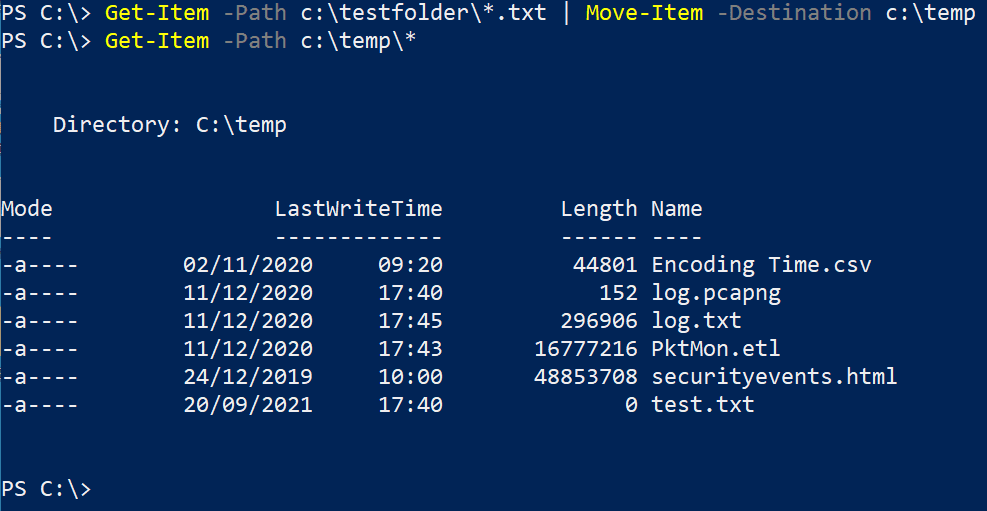 Move file using PowerShell - Move .txt files from command line using Get-Item and Move-Item PowerShell cmdlets