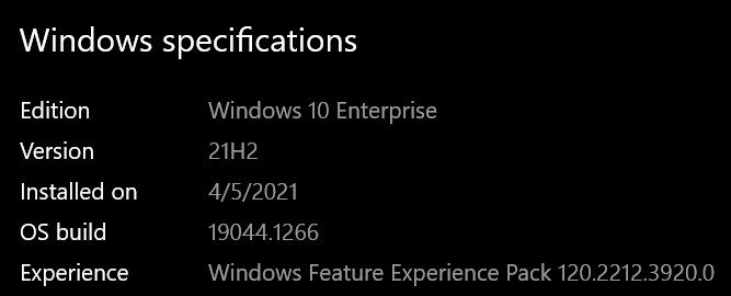 Now we're running Windows 10 21H2!