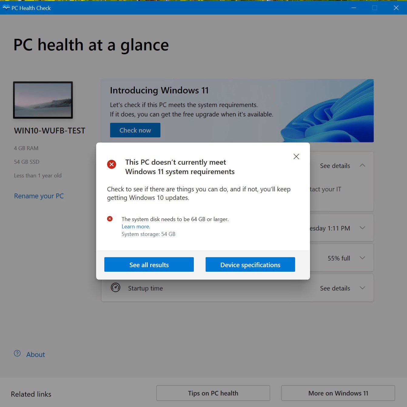 PC Health Check app