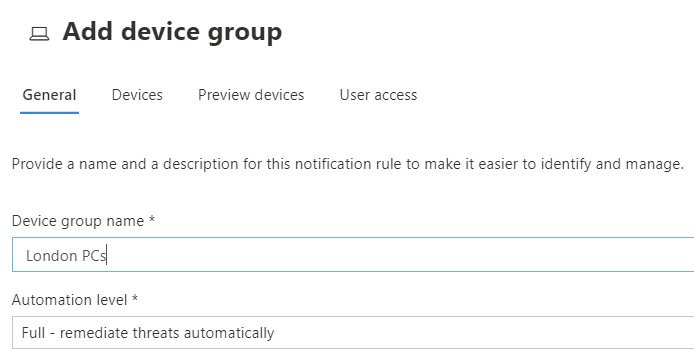 Microsoft Defender for Endpoint device groups