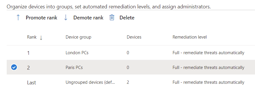 Microsoft Defender for Endpoint device groups