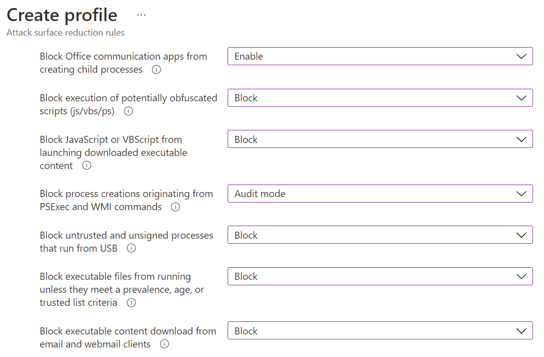 Attack Surface Reduction rules