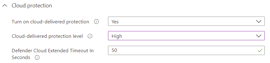 Microsoft Defender for Endpoint - cloud protection