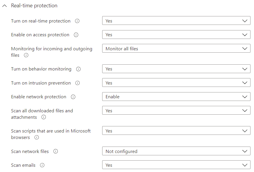 Microsoft Defender for Endpoint - real-time protection