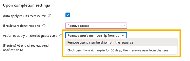 Subsequent adjustment determines the guest users that get set to "deny" by the reviewer.