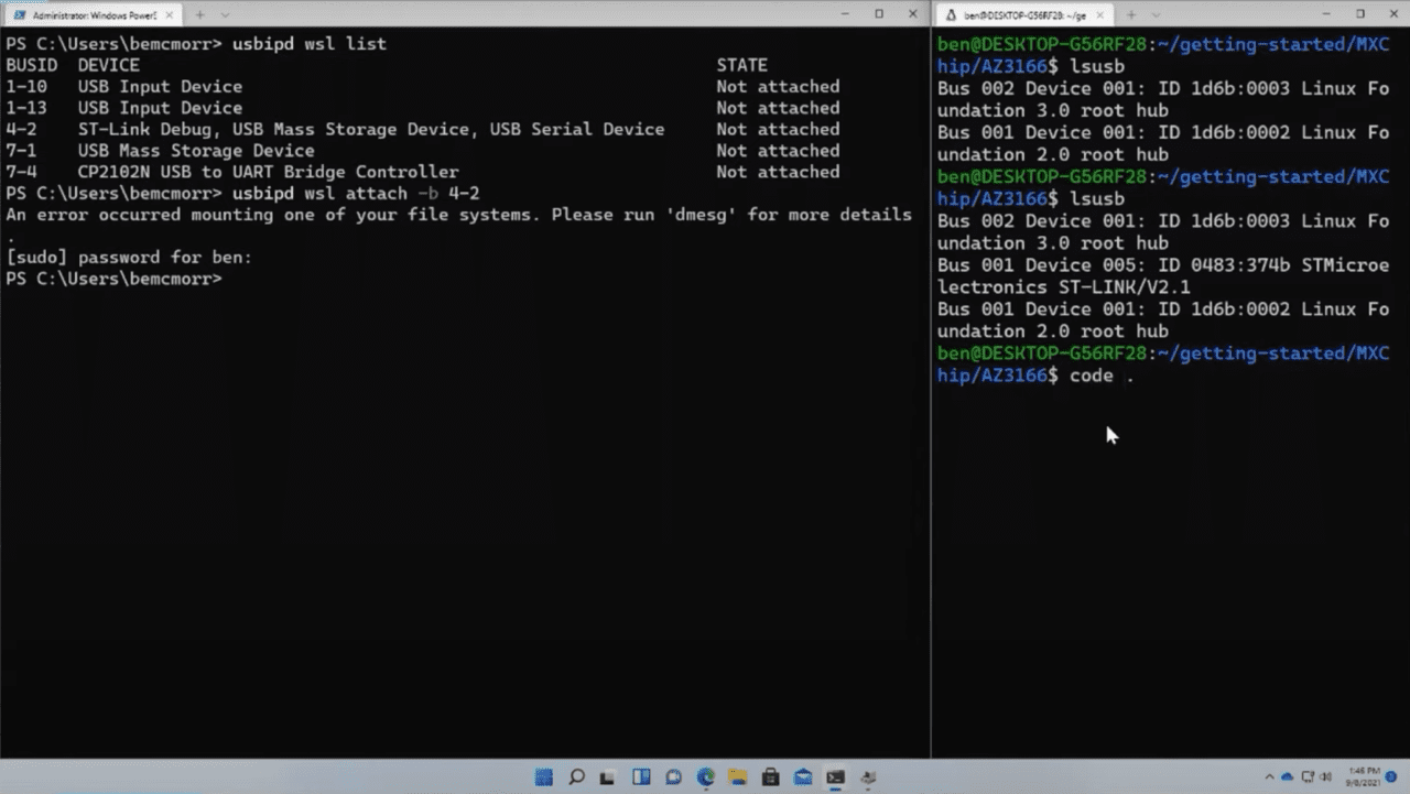 Windows Subsystem Linux Hyper-V USB passthrough