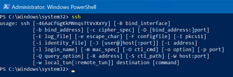 Check the SSH client is installed