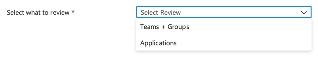 Define the type of report from the dropdown options